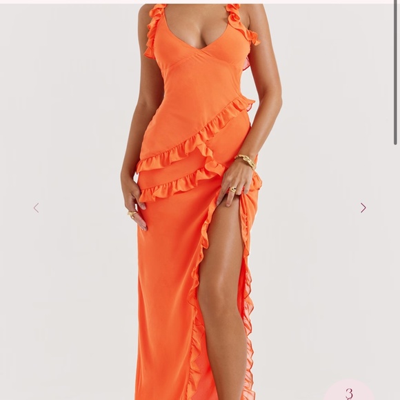 House of CB Dresses & Skirts - House of CB Orange ruffle maxi dress
